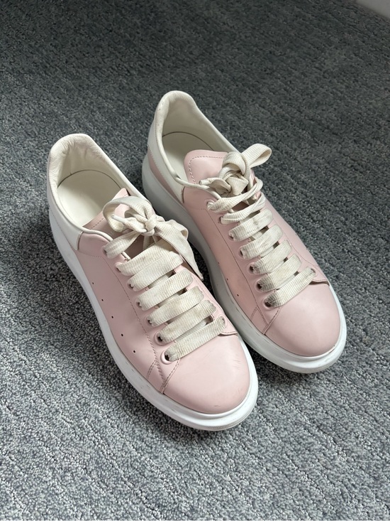 Alexander McQueen Shoes - Alexander McQueen Pink and White Platform Sneakers